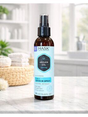 HASK Argan Oil 5-In-1 Leave In Spray 6 oz Repairing Detangling Hair Treatment